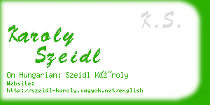 karoly szeidl business card